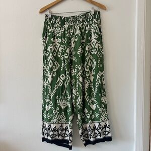 Haute Hippie Wide Leg Ikat Inspired Print Pull On Pants | Size 1X